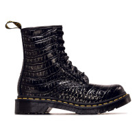 Damen Stiefel - 1460 W Gunmetal Wild Croc Emboss - Black