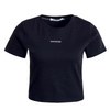 Damen T-Shirt - Micro Branding Crop Rib Top - Black
