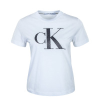 Damen T-Shirt - Satin Bonded Filled CK White AOP - White