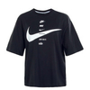 Damen T-Shirt Swoosh Top Black White