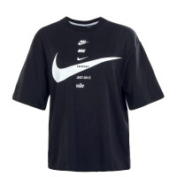 Damen T-Shirt Swoosh Top Black White