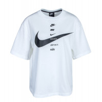 Damen T-Shirt Swoosh Top White Black