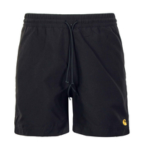 Herren Boardshort - Chase Swim Trunks - Black / Gold, S, Schwarz