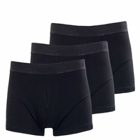 Herren Boxershorts - Boxer 3er-Pack 3407 - Black, M, Schwarz