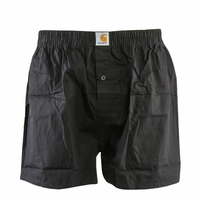 Herren Boxershorts - Woven Cotton - Black, L, Schwarz
