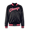 Herren Collegejacke - Lightw Satin Chicago Bulls - Black