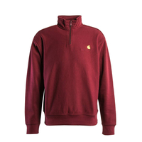 Herren Half Zip - American Sript - Malbec, M, Rot