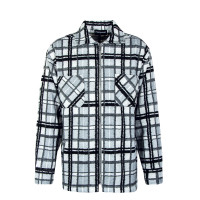 Herren Hemd - Bale Heavy Flannel Zip - Grey / White