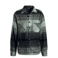 Herren Hemd - Flato Logo Embroidery Heavy Flannel - Grey / Black, M, Grau