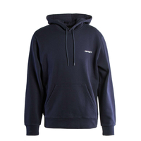 Herren Hoodie - Script Embroidery - Navy, S, Blau