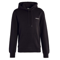 Herren Hoodie - Script Embroidery Sweat - Black Wht, M, Schwarz