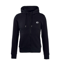 Herren Hoodie - Small Logo Zip - Black, S, Schwarz
