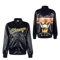 Herren Jacke - NBA Big Face 4.0 Satin - Chicago Bulls, M, Schwarz