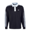 Herren Longsleeve - Solid Rugby - Black / White