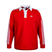 Herren Longsleeve. Solid Rugby - Red / White