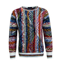 Herren Strickpullover - C10004 - Blue / Red / Green