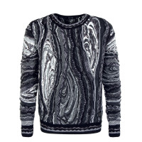 Herren Strickpullover - C11003 - Black / White