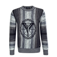 Herren Strickpullover - C7406 - Black / Grey