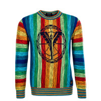 Herren Strickpullover - C7406 - Blue / Green / Red