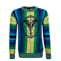 Herren Strickpullover - C7406 - Blue / Green / Yellow