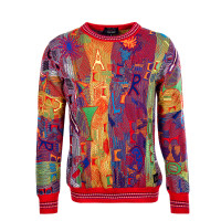 Herren Strickpullover - C9403 - Red / Blue