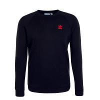 Herren Sweat Essential Crew Black Scarlet