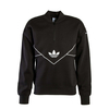 Herren Sweatshirt - C Half Zip - Black / White, XL, Schwarz