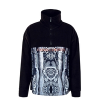 Herren Sweatshirt - Polartec Fleece - Black / Grey, 2XL, Schwarz