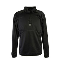 Herren Sweatshirt - Quarter 1/4 Zip - Black, 2XL, Schwarz