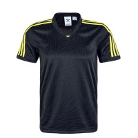 Herren T-Shirt - Jaquard Jersey - Black / Yellow