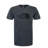 Herren T-Shirt Easy Grey Black Melange