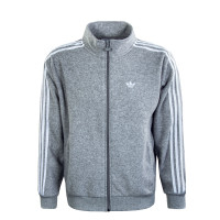 Herren Trainingsjacke - Bouclé Track Jacket - Grey / White