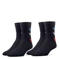 Socken 2er Pack - Tricolor Thin Ribbed - Black