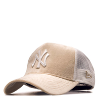 Unisex Cap - Velour Trucker NY - Beige / White, Einheitsgröße, Beige