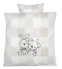 Alvi 401257219 Bettwäsche Applikation Rabbit sandgrau 100x135cm