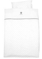 Alvi 401257999 Bettwäsche Classic Star mit Stick grey 100x135cm