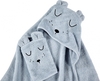 Alvi Frottier Set Kapuzenbadetuch & Waschhandschuh Faces hellblau