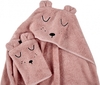 Alvi Frottier Set Kapuzenbadetuch & Waschhandschuh Faces rosa