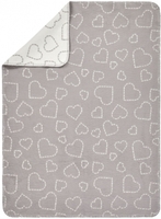 Alvi GOTS Baumwolldecke Hearts grey 75x100cm