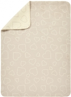 Alvi GOTS Baumwolldecke Hearts nature 75x100cm