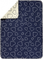 Alvi GOTS Baumwolldecke Hearts navy 75x100cm