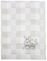 Alvi Krabbeldecke Stickerei Rabbit sandgrau 100x135