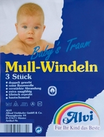 Alvi Mull Windeln weiß 93810 3Stck pro Packung.