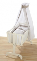 Alvi Pendelwiege Sina weiß Komplettset Elefant beige