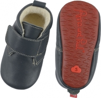 Anna und Paul Leder-Krabbelschuh Basic gefüttert mit Wölkchen-Gummisohle Größe M-20/21 marine Auslaufartikel (Anna und Paul GmbH)