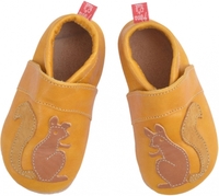 Anna und Paul Leder-Krabbelschuh Eichhörnchen gelb mit Ledersohle L-22 Auslaufartikel (Anna und Paul GmbH)