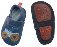 Anna und Paul Leder-Krabbelschuh Jungbauer ocean mit Gummisohle Größe S-18/19
