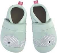 Anna und Paul Leder-Krabbelschuh Wal mint mit Ledersohle Größe M-20/21