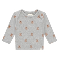 Babyface Baby T-Shirt Long Sleeve - Light Grey Melange and Bear -