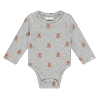 Babyface Baby T-Shirt Long Sleeve Onesie - Light grey melange and bears - Gr.44